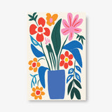 Bright Blossoms in Blue Vase