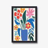 Bright Blossoms in Blue Vase